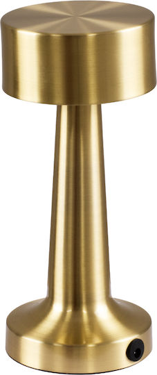 GloboStar BELLA Metall Tischlampe LED mit Gold Schirm und Basis