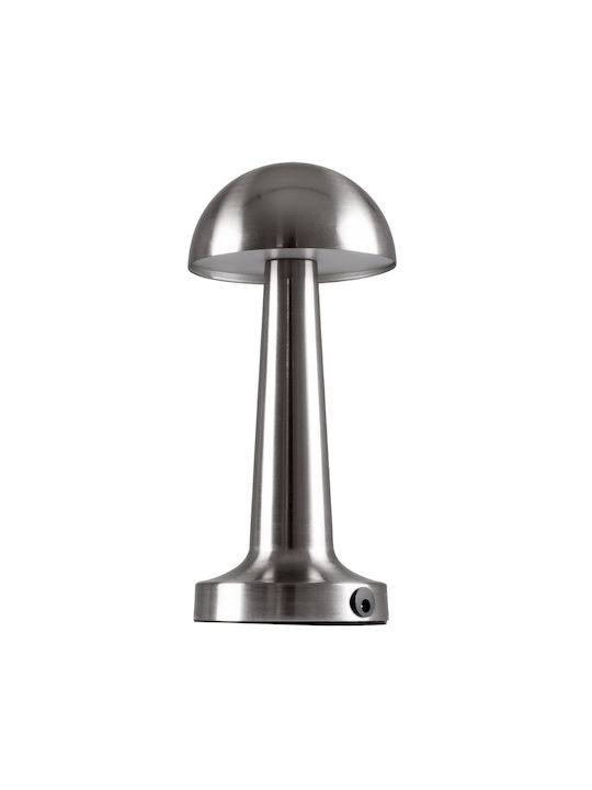 GloboStar Coco Metal Table Lamp LED with Silver Shade and Base