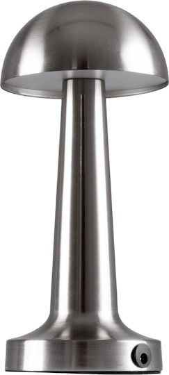 GloboStar Coco Metal Table Lamp LED with Silver Shade and Base