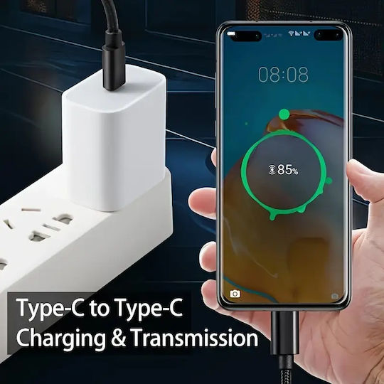 Panora Braided USB 2.0 Cable USB-C male - USB-C 66W Κόκκινο 1m 14246