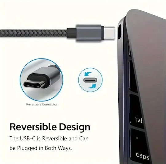 Panora Braided USB 2.0 Cable USB-C male - USB-C 66W Κόκκινο 1m 14246