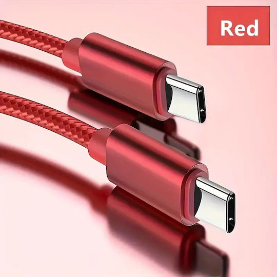 Panora Braided USB 2.0 Cable USB-C male - USB-C 66W Κόκκινο 1m 14246