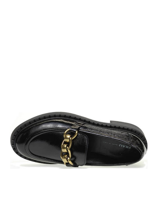 Leather Women's Loafers in Black Color