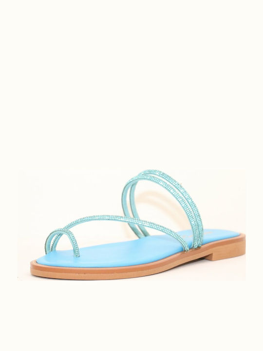 Sandale Casual Damă De Piele Albastru Deschis