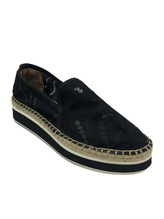 Suede Γυναικείες Εσπαντρίγιες σε Μαύρο Χρώμα
