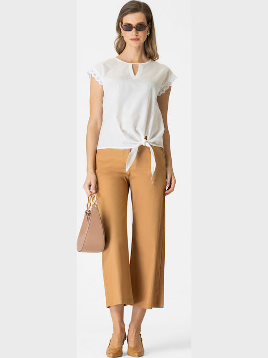 Damen Stoff Hose Brown