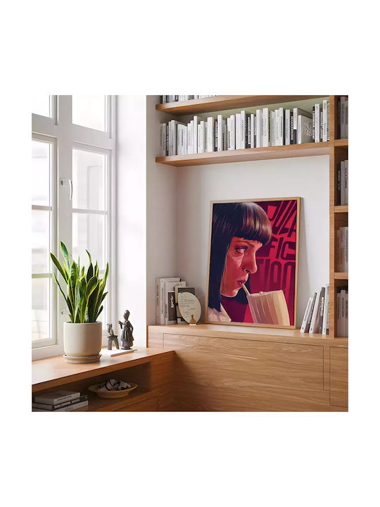 Poster Pulp Fiction Mia Wallace Mv007 30cm X 40cm Premium Black Wooden Frame