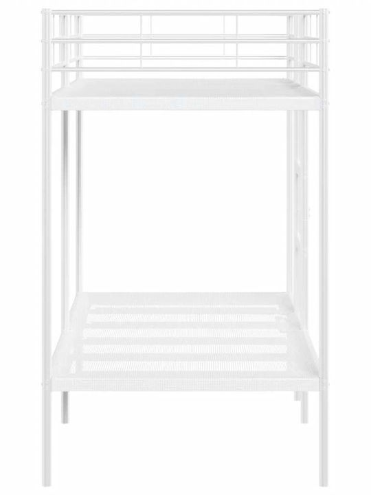 Kids Bed Bunk Single White for Mattress 90x190cm