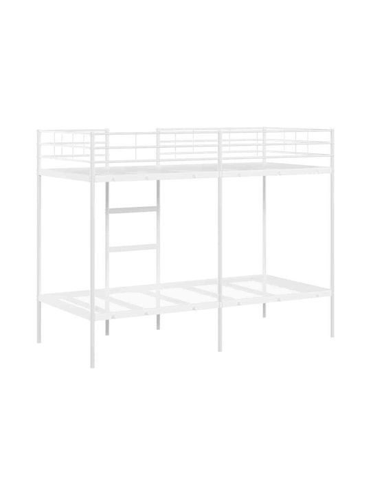 Kids Bed Bunk Single White for Mattress 90x190cm