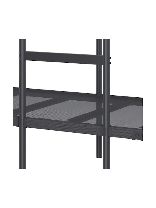 Pat pentru Copii Cușeta Single Negru pentru Saltea 75x190cm