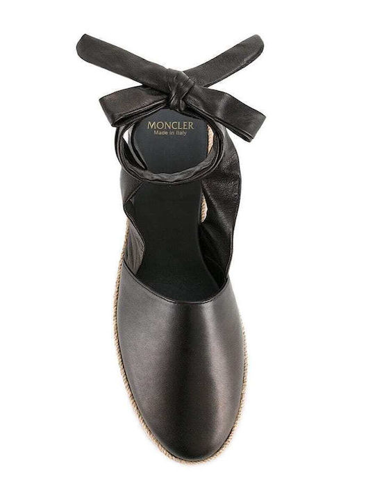 Women's Leather Espadrilles Black