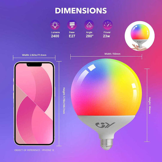 Smart Smart Λάμπα LED για Ντουί E27 RGB