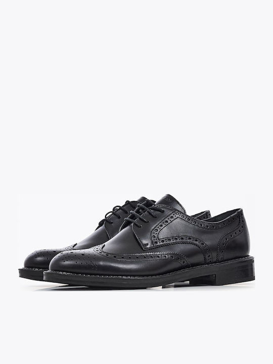 Leder Damen Derby in Schwarz Farbe