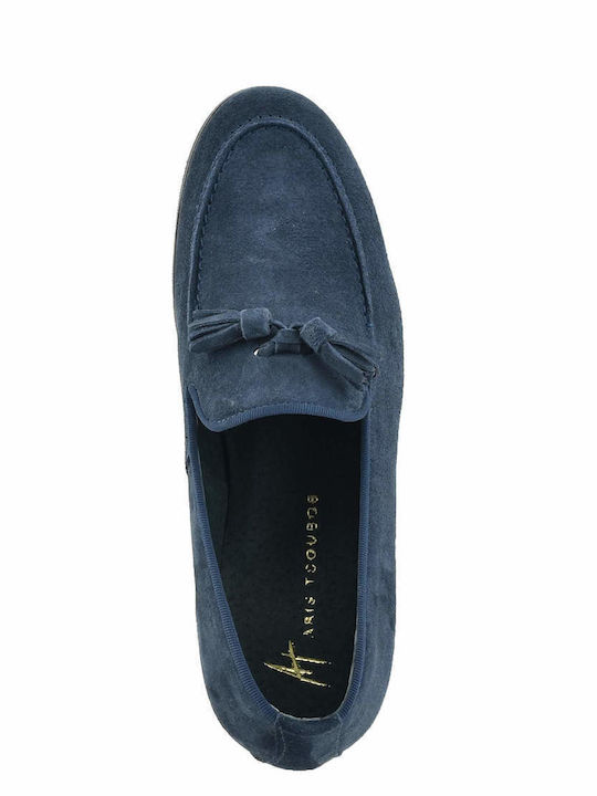 Designer Men's Suede Loafers Blue
