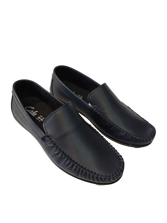 Leder Herren Mokassins in Blau Farbe