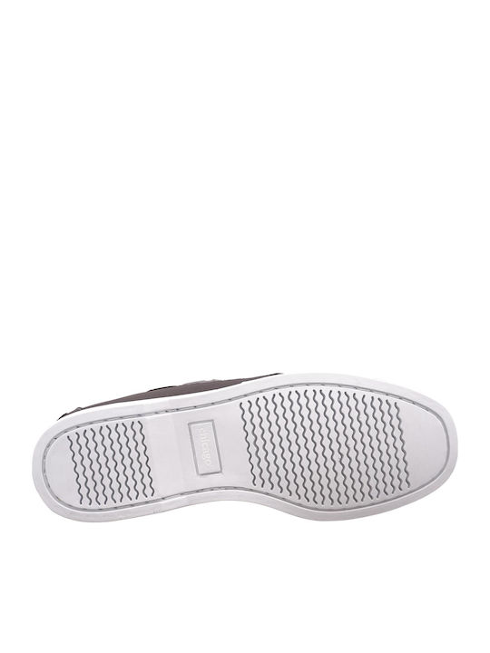 Men's Leather Boat Shoes Gray