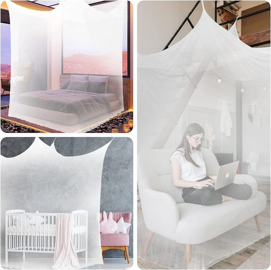 Bett-Moskitonetz 180x190x200cm Weiß Elegantes Baldachin Ohne Türen