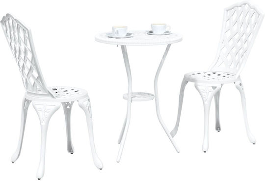 Garten- und Outdoor-Möbelsets für kleinen Raum 3 Stück Weiß