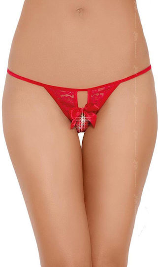 Softline 2426 Женски Секси Прашка с отворена пикантност Red