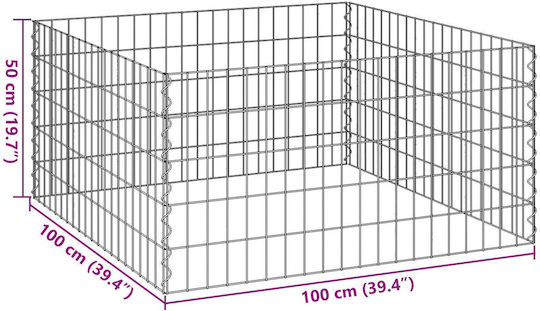 Vidaxl Garden Composter 100x100x50 Galvanized Steel Silver