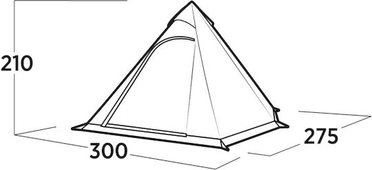 Easy Camp Tipi Σκηνή Camping Καφέ 3 Εποχών για 4 Άτομα 300x275x210εκ.