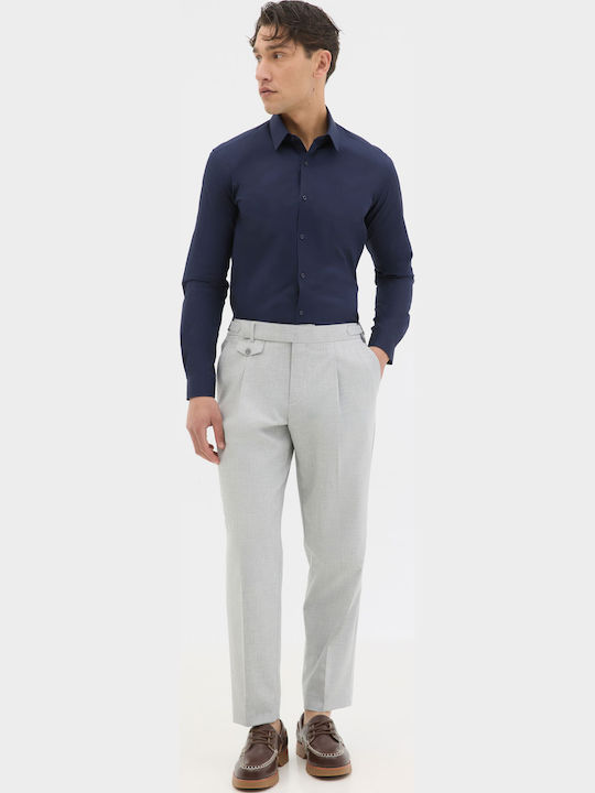 Long-sleeved Cotton Shirt Blue