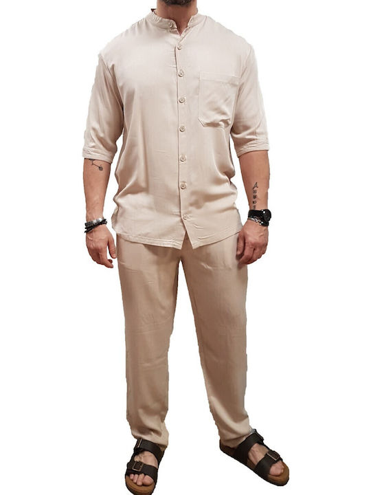 Overshirt Mânecă Lungă Bej