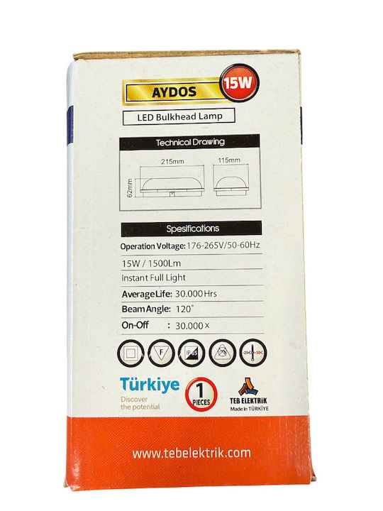 Horoz Electric Lumină de exterior montată pe perete LED cu Alb Rece Lumină