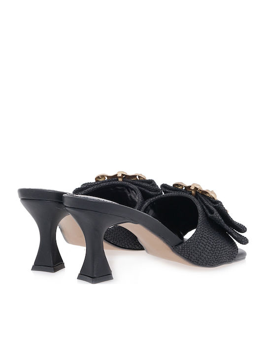 Mules with High Heel in Black Color