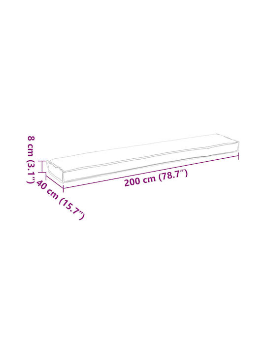 vidaXL Waterproof Bench Cushion for Garden Bench Gray 40x200cm