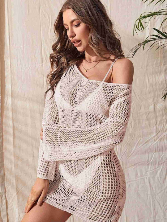 AngelSin Damen Kleid Strand Light Cream