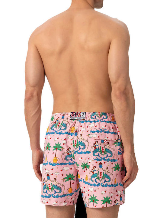 Men's Swimwear Shorts Pink with Patterns
