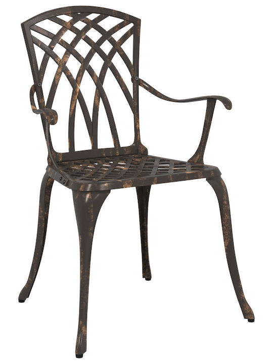 Outdoor Chair Aluminum Bronze 2pcs 53x51x88.5cm