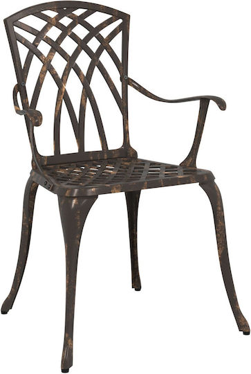 Outdoor Chair Aluminum Bronze 2pcs 53x51x88.5cm