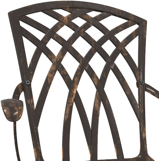 Outdoor Chair Aluminum Bronze 2pcs 53x51x88.5cm