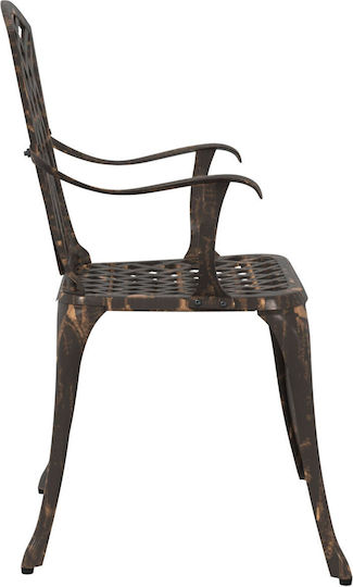 Outdoor Chair Aluminum Bronze 2pcs 53x51x88.5cm