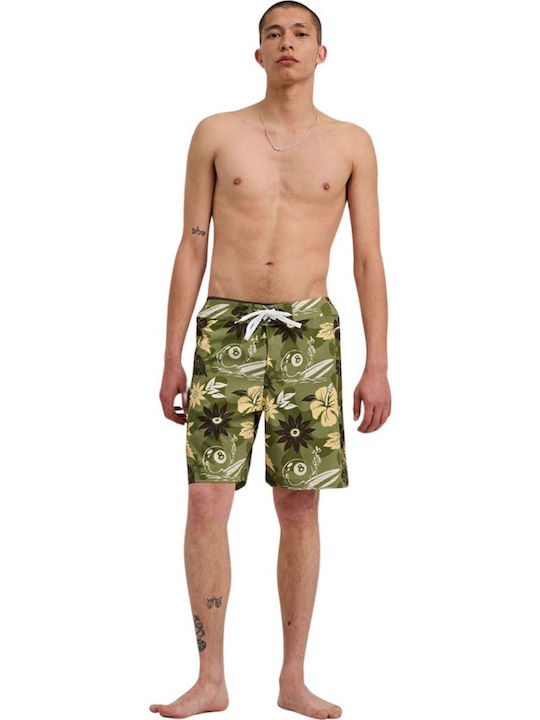 Boardshort Андрически Бански Зелен Флорален