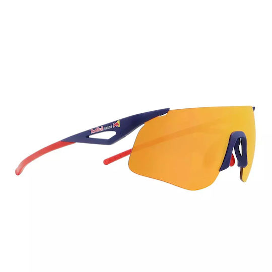 Red Bull Spect Mark Blue Brown Sunglasses Red Orange Mirror
