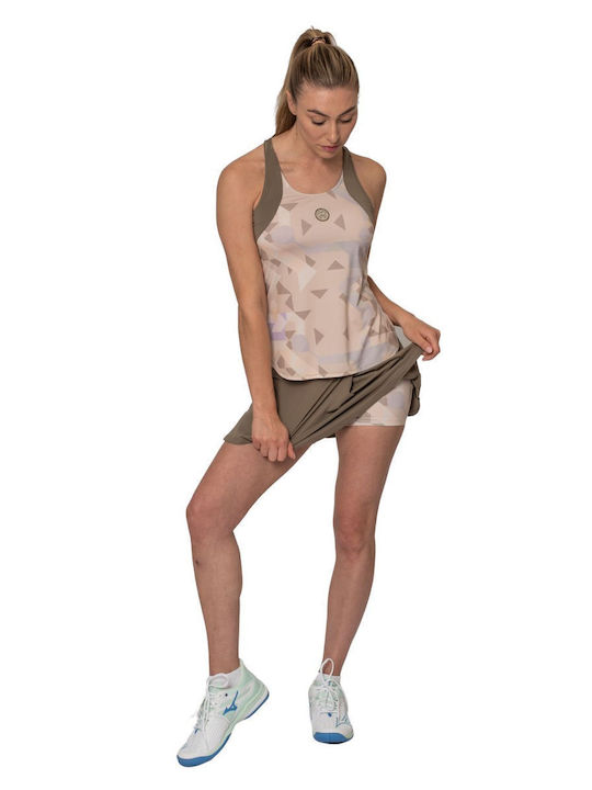 Bidi Badu Paris 2025 Printed Wavy Women's Tennis Skort Light Brown Beige