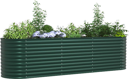 vidaXL Γλάστρα Μεταλλική Πράσινο 320x80x81εκ.