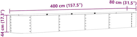 vidaXL Garten Topf Metallisch Green 400x80x44cm.