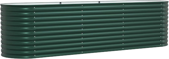 vidaXL Γλάστρα Μεταλλική Πράσινο 320x80x81εκ.