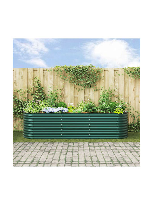 vidaXL Garten Topf Metallisch Green 320x80x81cm.