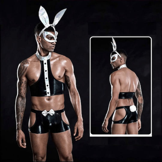 Bunnie Servant Rabbit Cosplay Leather Outfit & Mask Black