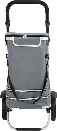 Metallisch Einkaufswagen Klappbar Gray 21x21x100.5cm