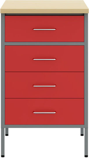 Laboratory Cabinet Red 50x55x85 cm Steel Red 4103461