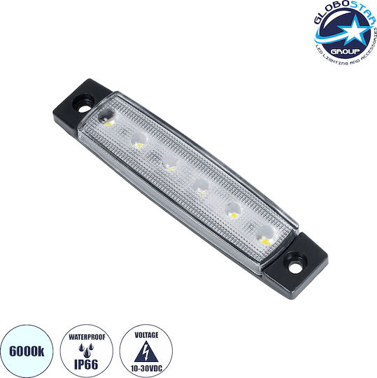 GloboStar Πλευρικό Φώς Όγκου Φορτηγών 10-30V - Λευκό 79900
