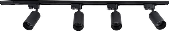 GloboStar Leo Spot mit 4 Lichtern und mit Fassung GU10 in Schwarz Farbe
