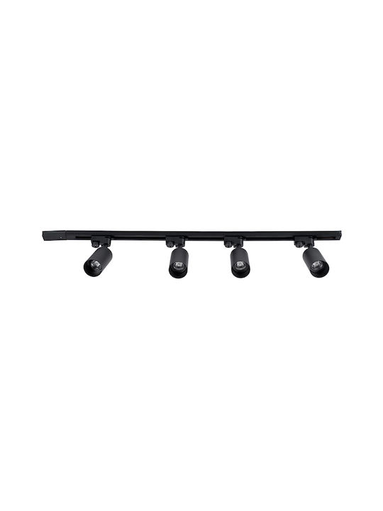 GloboStar Leo Spot with 4 Lights and with Socket GU10 in Black Color