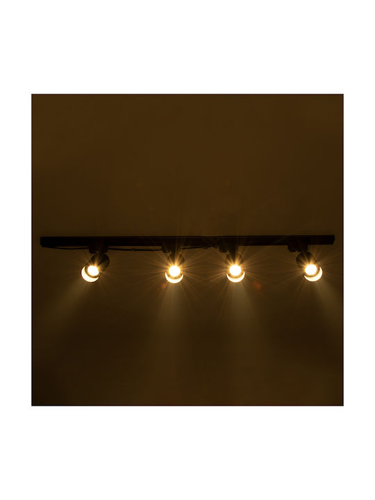 GloboStar Leo Spot with 4 Lights and with Socket GU10 in Black Color